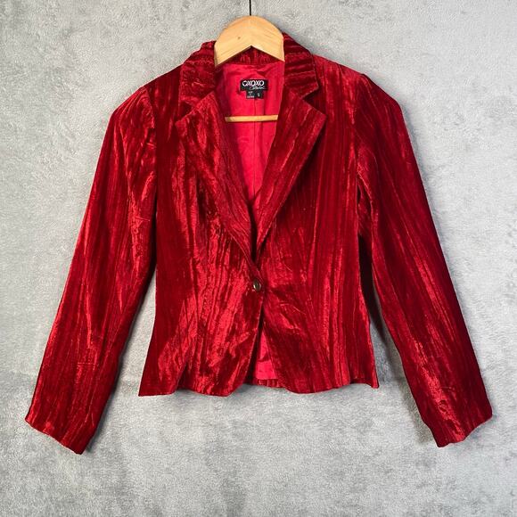 Vintage Y2k Velvet Blazer Jacket Small Indie Grunge Whimsigoth Party Holiday - Picture 1 of 15